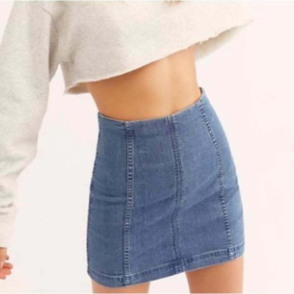 Free People Modern Femme Denim Skirt